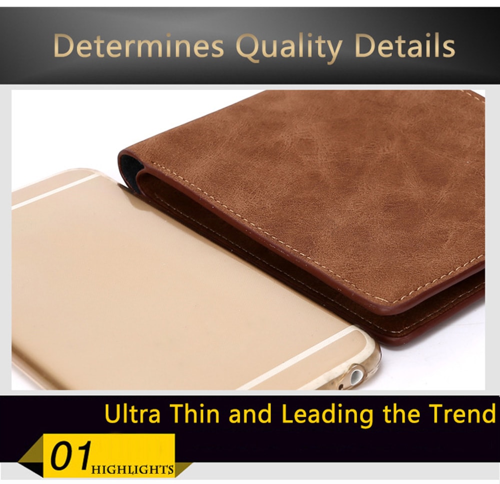Fashion Leisure Business  Leather Bifold Wallet for Men- Coffee
