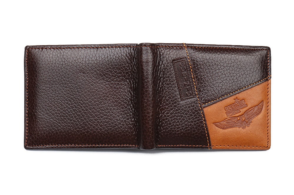 GUBINTU Genuine Leather Creative Personality Wallet- Brown