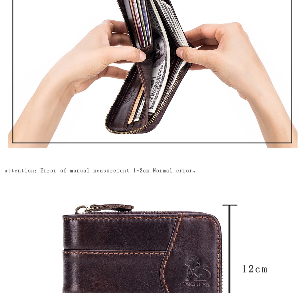 New Fashion Design Men High Quality Leather Wallet- Deep Coffee Vertical