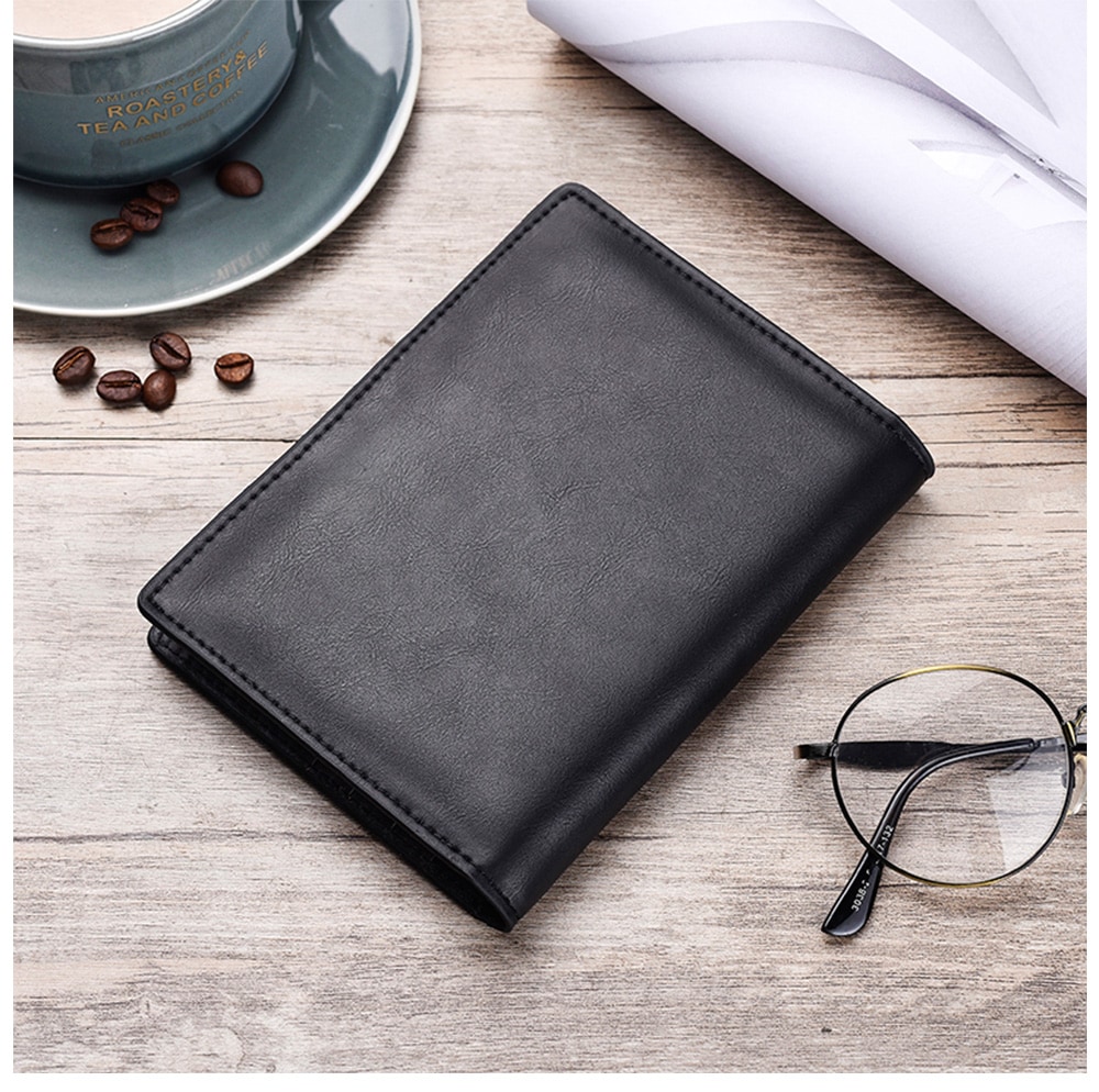 JINBAOLAI Fashionable Leather Wallet- Coffee