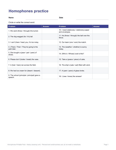 Preview of the first page of Worksheet (PDF/DOCX)